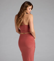 Always Happy Hour Cowl Neck Crop Top