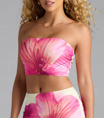 Sandy Shores Tropical Floral Crop Top