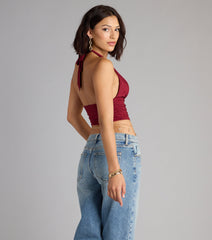 Go With The Vibe Halter Crop Top