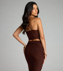 Always Happy Hour Cowl Neck Crop Top