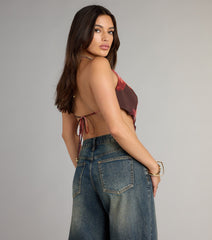 Flirty Vibes Floral Halter Crop Top