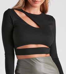 Keeping Knit Bold Cutout Crop Top