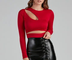 Keeping Knit Bold Cutout Crop Top