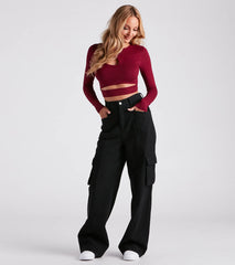 Keeping Knit Bold Cutout Crop Top