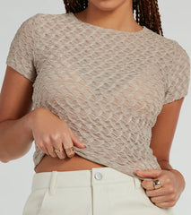 Sultry Sheer Textured Knit Top