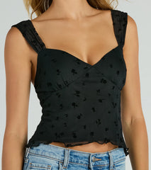 Gorgeous Vibes Ditsy Floral Mesh Tank Top