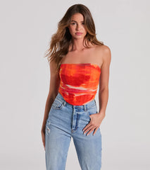 Constant Sensation Strapless Abstract Mesh Bustier