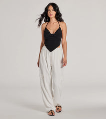 Sunny Day Cute Halter Open Back Crop Top