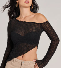 Trend Allure Long Sleeve Asymmetrical Crop Top