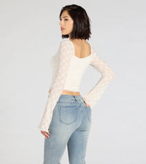 Irresistible Flair Lace Long Sleeve Crop Top
