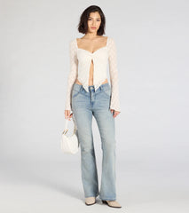 Irresistible Flair Lace Long Sleeve Crop Top