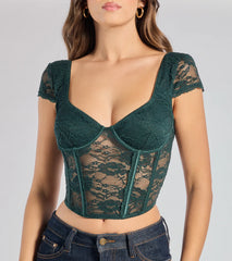 Lace Romance Cap Sleeve Bustier