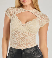 Sultry Glam Cutout Lace Bodysuit