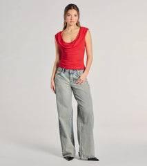 Just A Peek Cap Sleeve Lace Mesh Crop Top