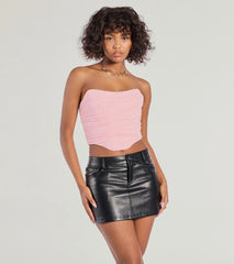 Hit The Streets Strapless Mesh Corset Top