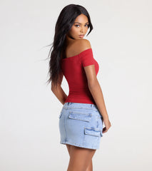Just A Tease Off-The-Shoulder Crop Top