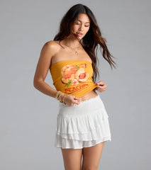 Feeling Peachy Graphic Tube Top