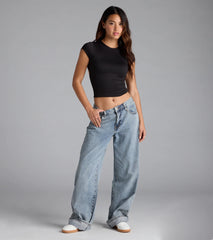 Baby Got Back Basic Crew Neck Crop Tee