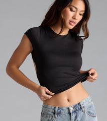 Baby Got Back Basic Crew Neck Crop Tee