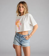 Aloha Babe Flower Graphic Crop Tee