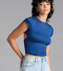 Baby Got Back Basic Crew Neck Crop Tee
