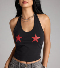 Star Of The Show Halter Crop Top