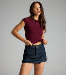 Baby Got Back Basic Crew Neck Crop Tee