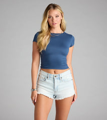 Baby Got Back Basic Crew Neck Crop Tee