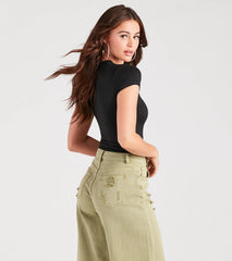 Casually Cute Basic Short Sleeve Bodysuit