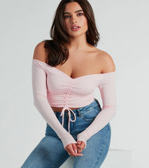 Nothing Sweeter Off-The-Shoulder Crop Top