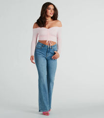Nothing Sweeter Off-The-Shoulder Crop Top