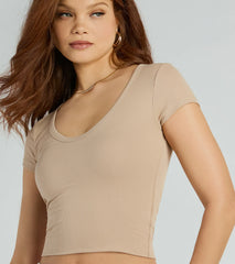 So Good Basic Scoop Neck Crop Tee