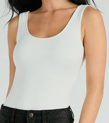 Smooth Silhouette Sleeveless Scoop Neck Bodysuit