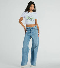 Bring The Tequila Short Sleeve Crop Graphic Tee