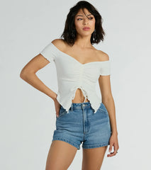 Heat Wave Off-The-Shoulder Crop Top