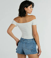 Heat Wave Off-The-Shoulder Crop Top