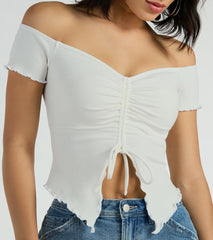 Heat Wave Off-The-Shoulder Crop Top