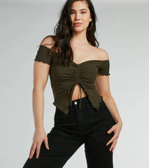 Heat Wave Off-The-Shoulder Crop Top