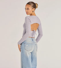 Elevated Staple Open Back Long Sleeve Top
