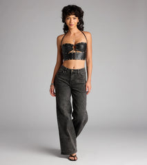 No Apologies Grommet Halter Top