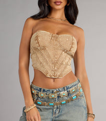 Vintage Vibes Denim Lace-Up Bustier