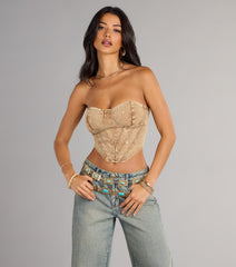 Vintage Vibes Denim Lace-Up Bustier