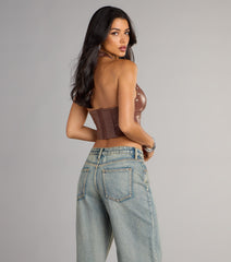 Zip Me Up Halter Corset Top