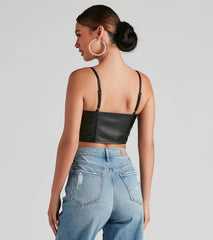 Bold Moment Faux Leather Corset Top