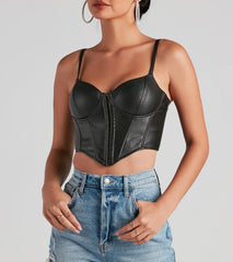 Bold Moment Faux Leather Corset Top