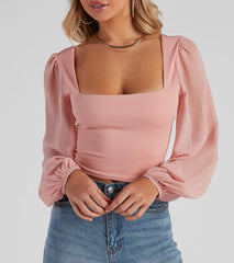 Classy Chic Chiffon Crop Top
