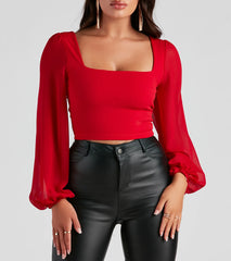 Classy Chic Chiffon Crop Top