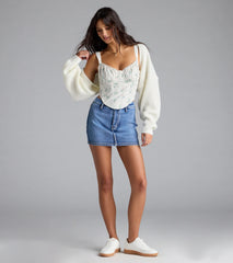 Sweet And Cozy Oversized Knit Sweater Bolero