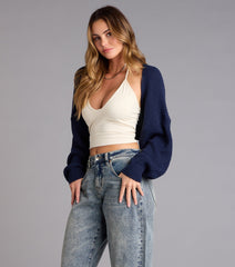 Sweet And Cozy Oversized Knit Sweater Bolero