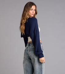 Sweet And Cozy Oversized Knit Sweater Bolero